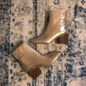 J. Crew Sadie Ankle Boot Metallic Gold Sz 12